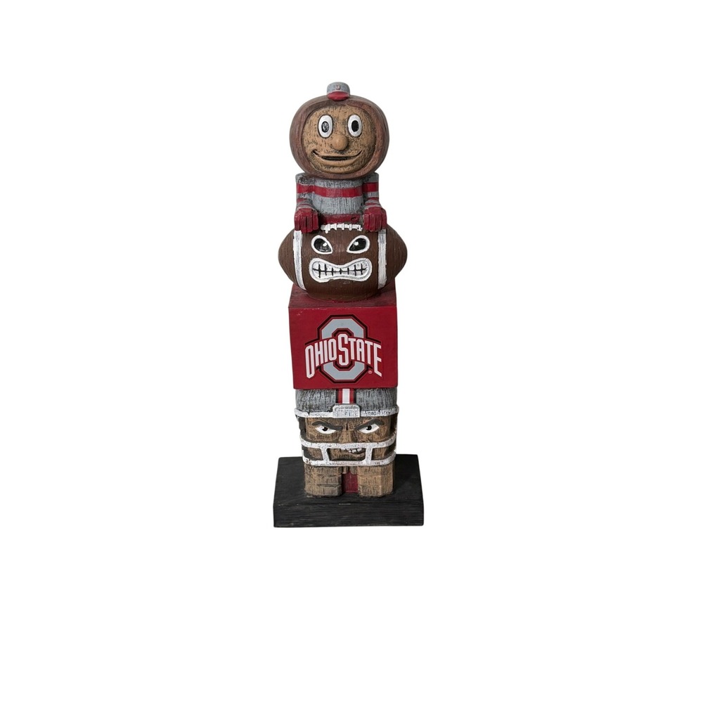 Evergreen Ohio State Buckeyes Tiki Totem Statue OS Red Grey Brutus Football